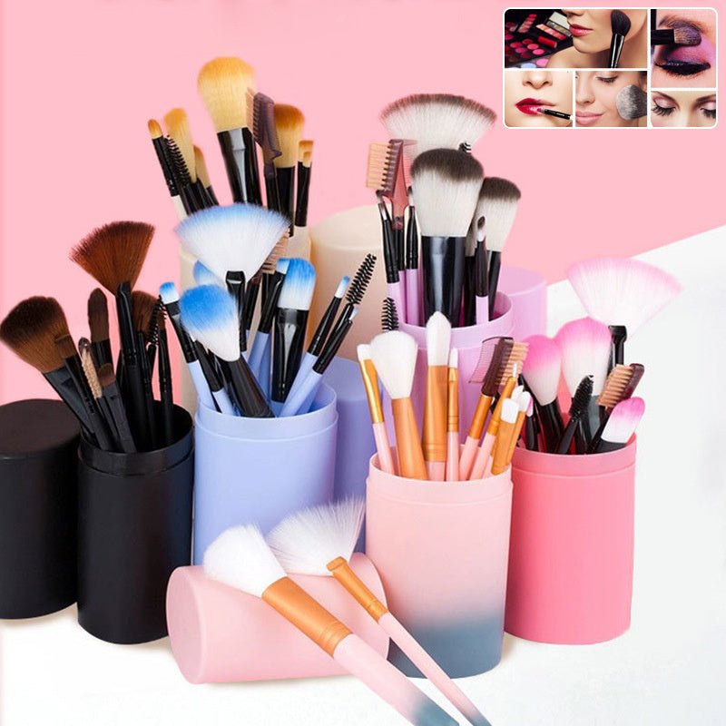 12pcs Makeup Brush Set Blush Eyeshadow Eyelash Highlighter Makeup Brush - Urban Mart