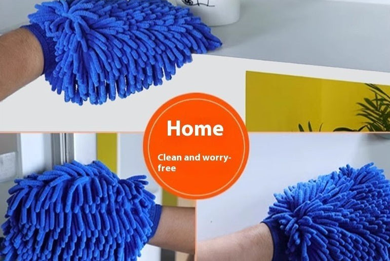 Chenille Coral Car Foaming Gloves Household Cleaning - Urban Mart