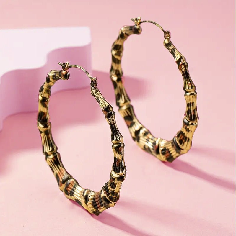 European And American Simple Graceful Leopard Print Joker Women Trendy Earrings - Urban Mart