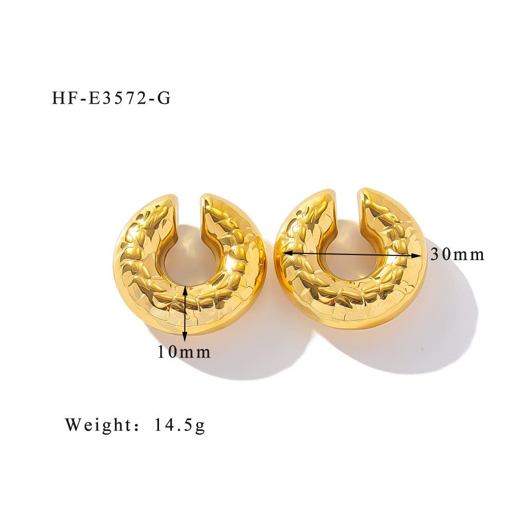 Exaggerated High - end Sense No Pierced Large Hollow Ear Clip - Urban Mart