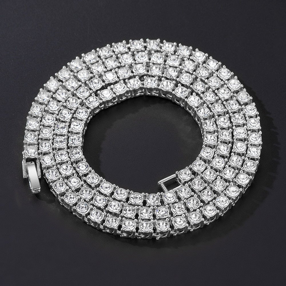 Hip Hop Tennis Alloy Rhinestone Cuban Necklace - Urban Mart