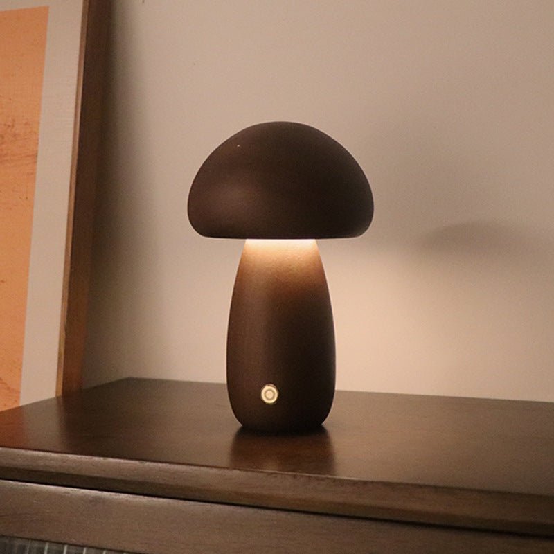 INS Wooden Cute Mushroom LED Night Lamp - Urban Mart