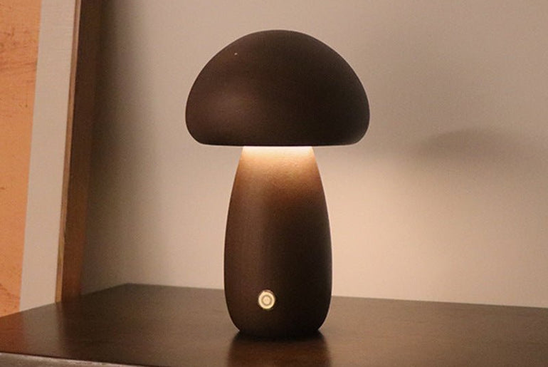 INS Wooden Cute Mushroom LED Night Lamp - Urban Mart