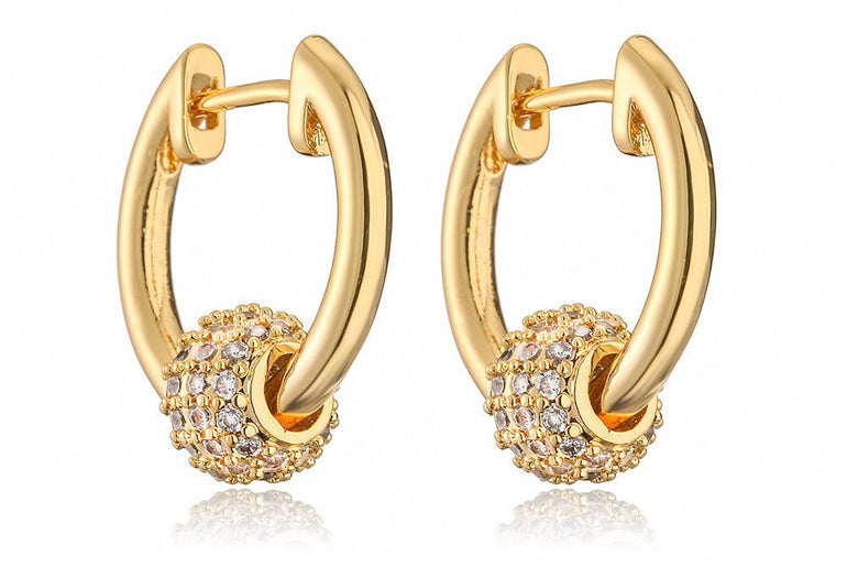 Mini Exquisite Real Gold Plating Zircon Geometry Ear Ring - Urban Mart