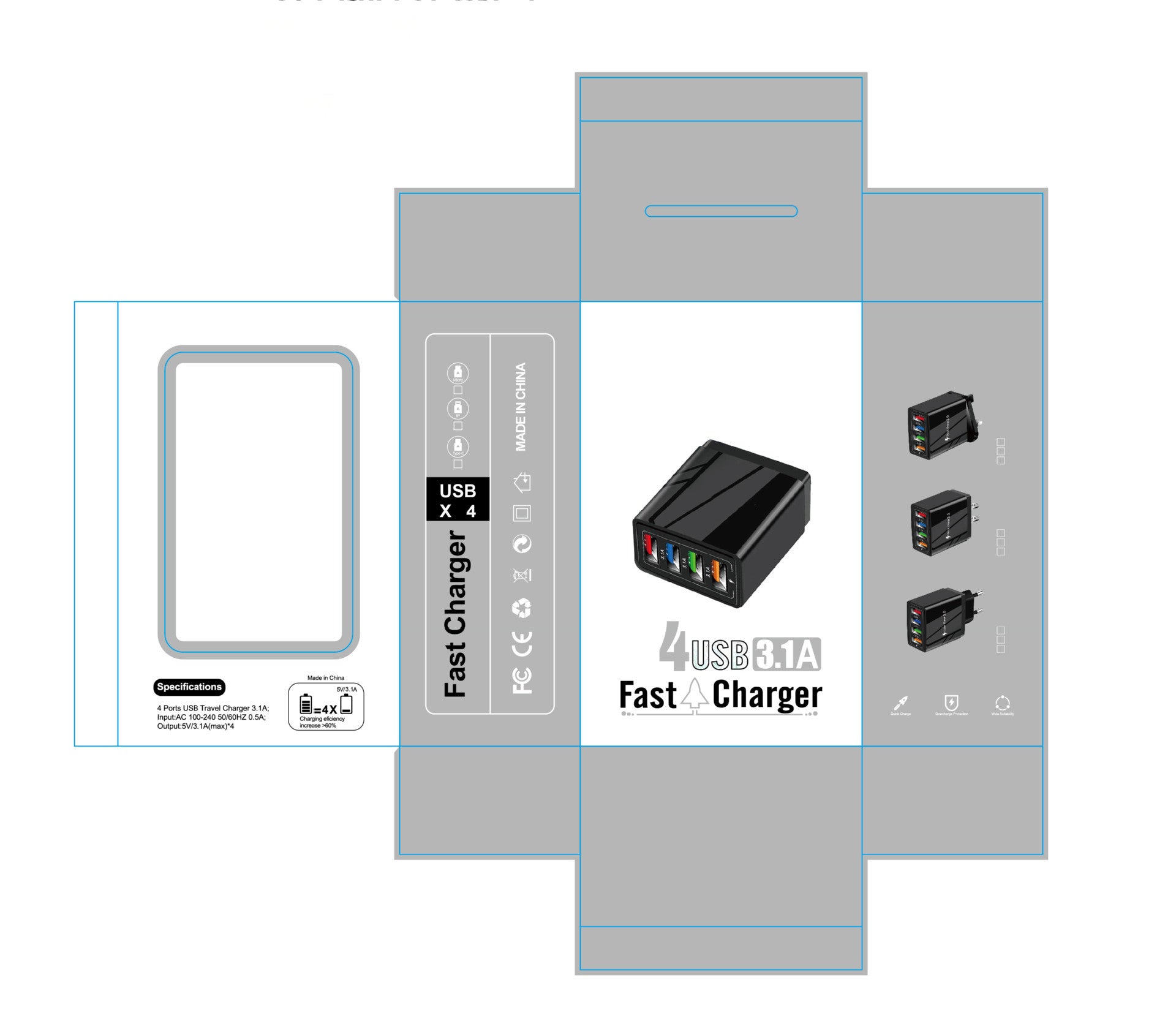 Quick Charge 3.0 4 Phone Adapter - Urban Mart