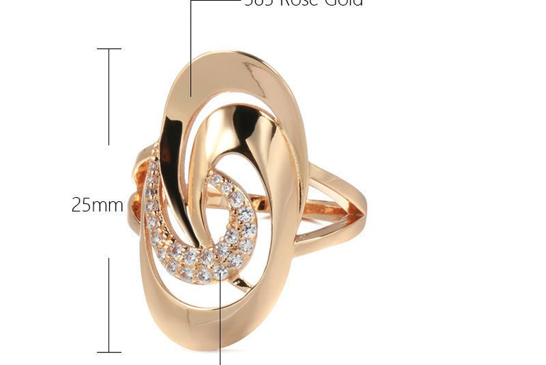 Special - interest Design Geometric Natural Zircon 585 Ring For Women - Urban Mart