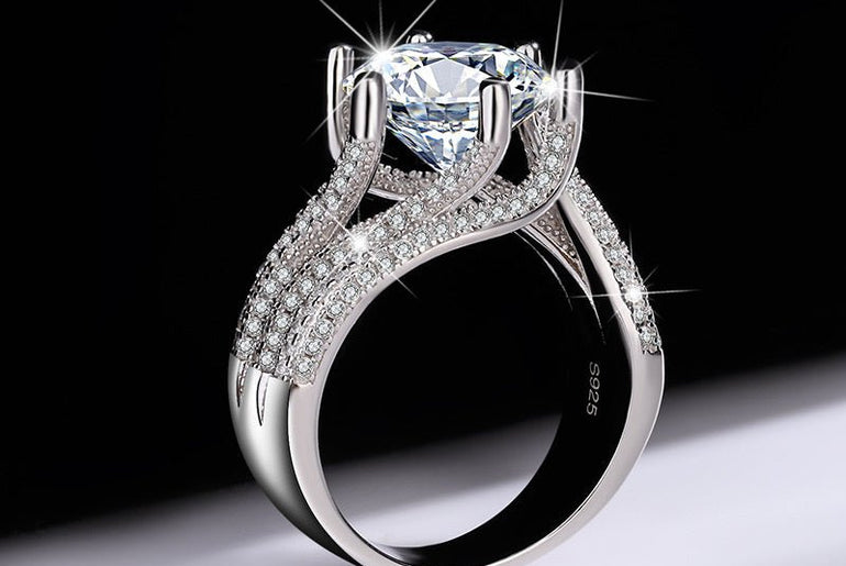 Sterling Silver Moissanite Diamond Ring - Urban Mart