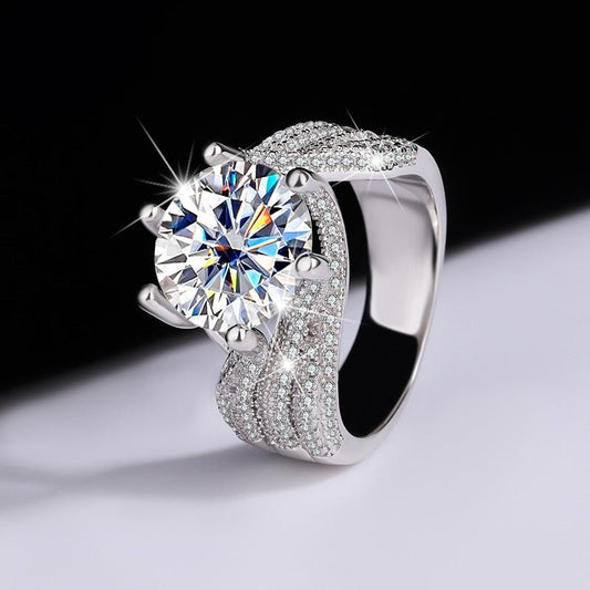 Sterling Silver Moissanite Diamond Ring - Urban Mart