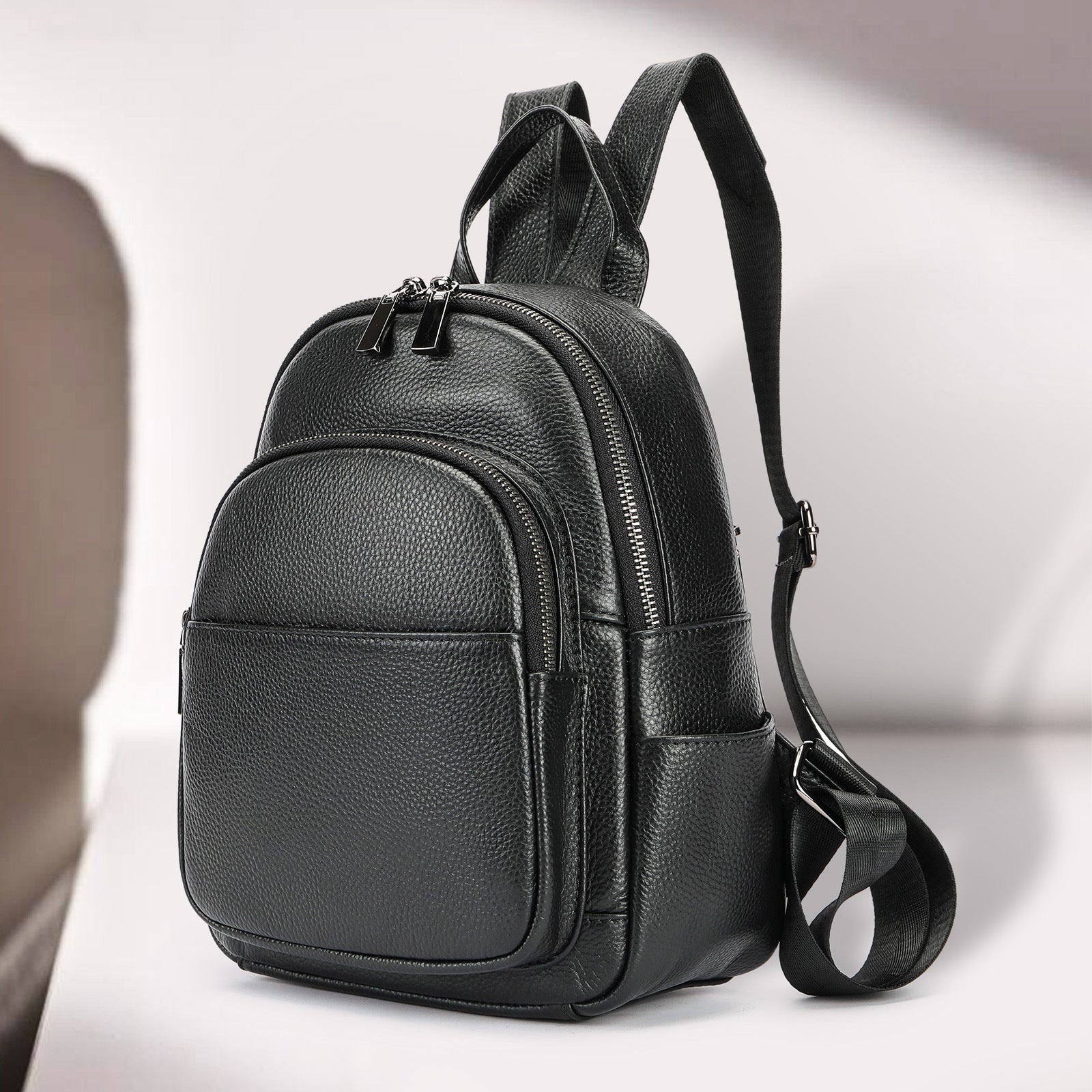 Women's Affordable Luxury Fashion Leather Portable Backpack - Urban Mart