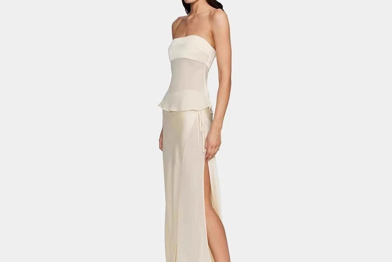 Women's Clothing Tube Top Sexy Elegant Solid Color Dress - Urban Mart